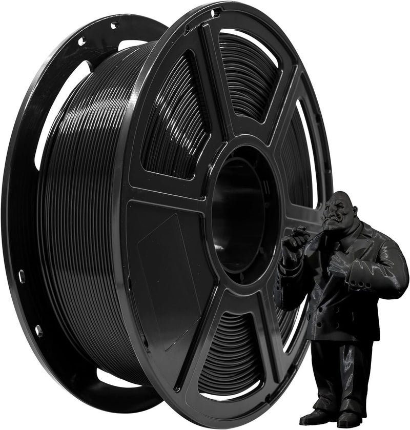 FLASHFORGE PLA Filament 1.75mm, 3D Printer Filament 1kg (2.2lbs) Spool, Dimensional Accuracy +/- 0.02mm, 3D Printing Filament Easy to Use and Fits for Most FDM 3D Printers (Black) - Image 1